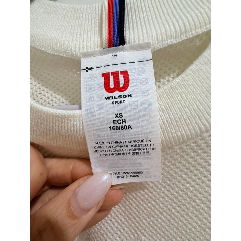 Wilson Cream Peyton Open Knit Cropped Tee - Size XS - Picture 3 of 7